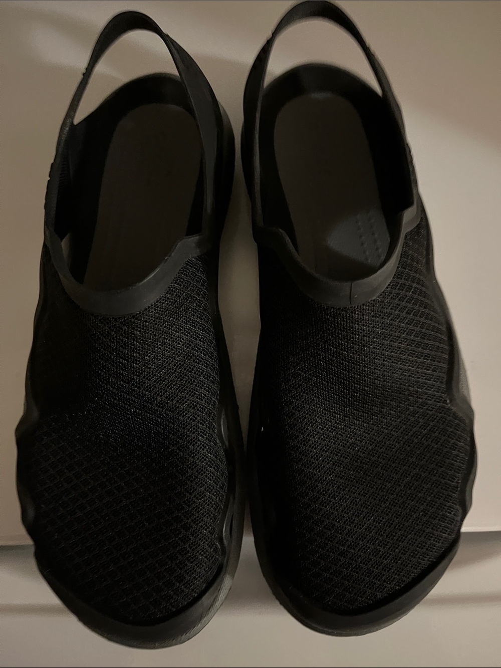 CROCS Men's Black Mesh Slip-On Clog with Heel Strap
